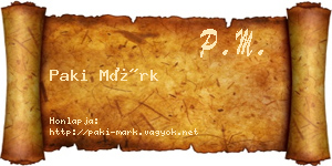 Paki Márk névjegykártya