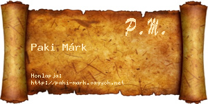 Paki Márk névjegykártya